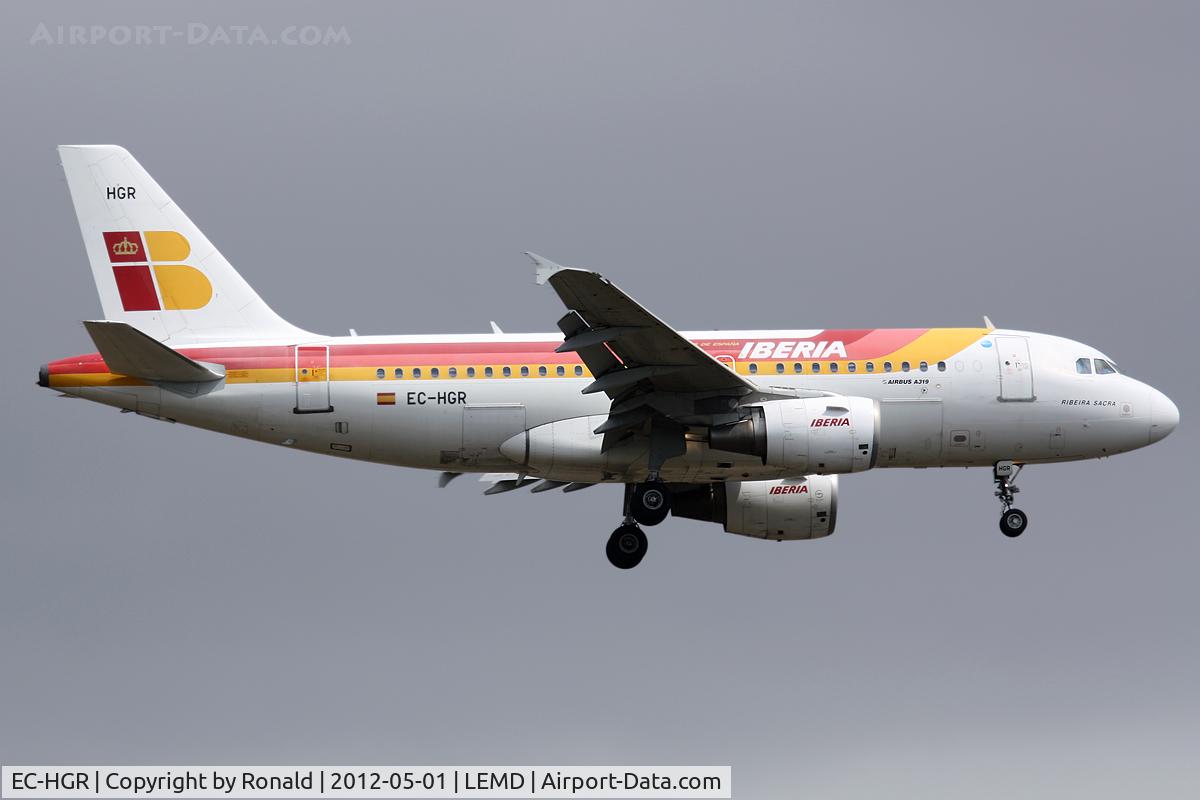 EC-HGR, 1999 Airbus A319-111 C/N 1154, at mad