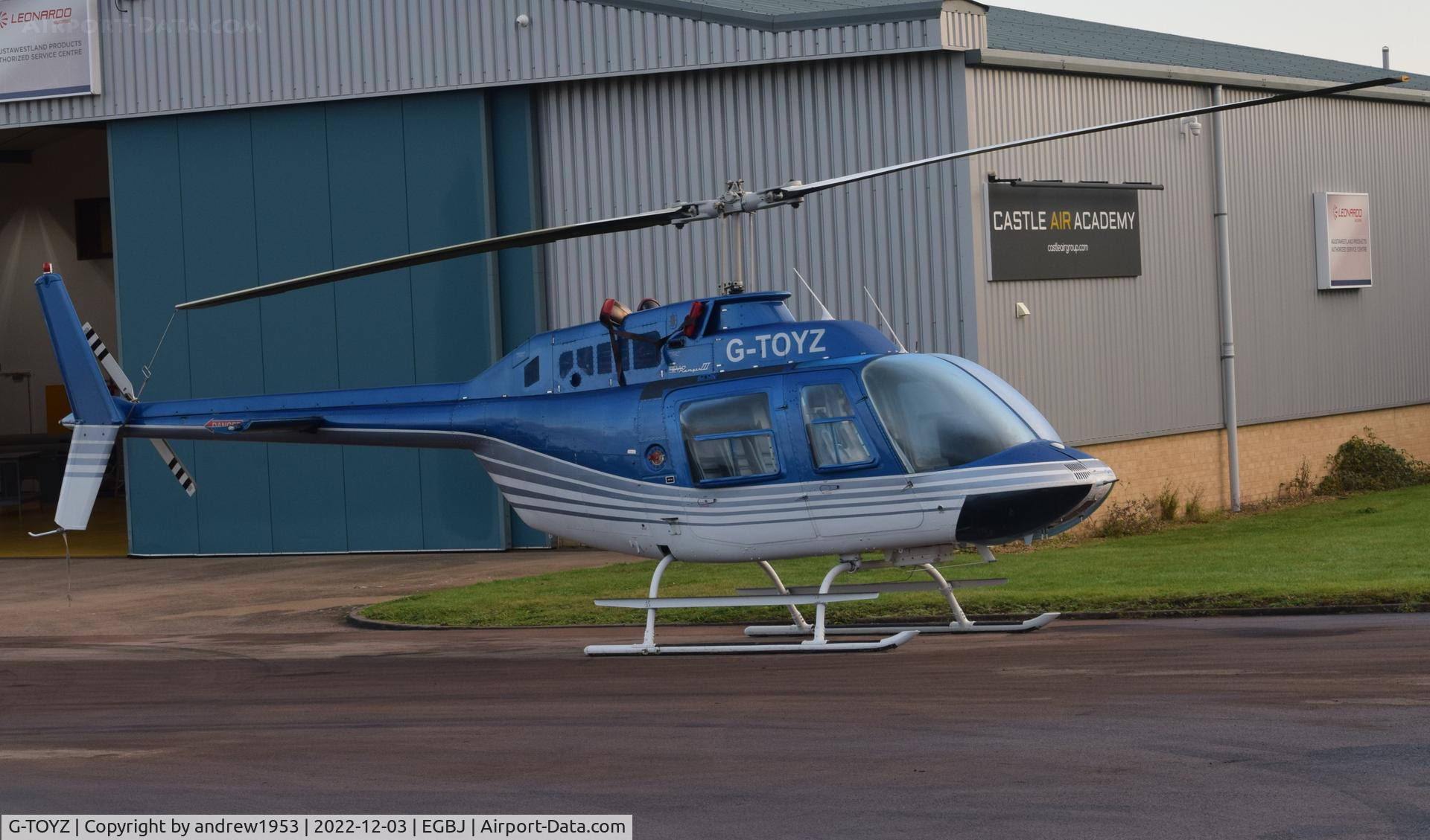 G-TOYZ, 1986 Bell 206B JetRanger III C/N 3949, G-TOYZ at Gloucestershire Airport.