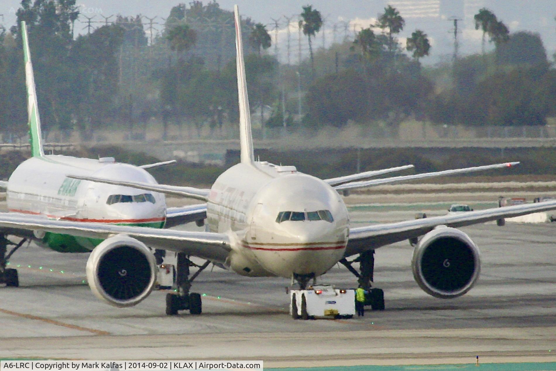 A6-LRC, 2007 Boeing 777-237/LR C/N 36302, Etihad  Boeing 777-237/LR, A6-LRC pushing back at LAX