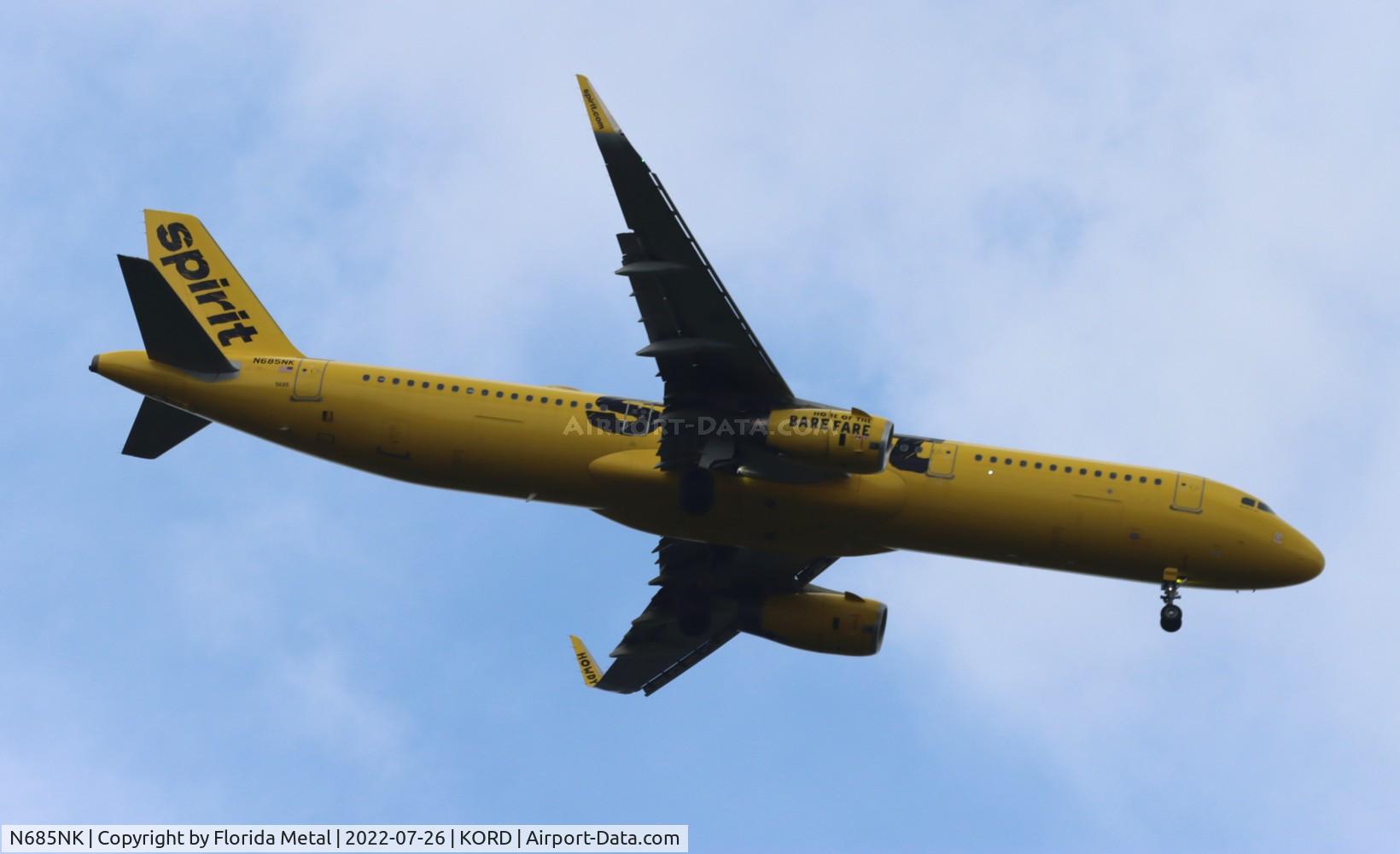 N685NK, 2018 Airbus A321-231 C/N 8115, ORD 2022