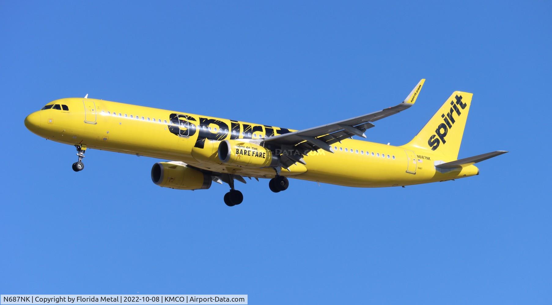 N687NK, 2018 Airbus A321-231 C/N 8160, MCO 2022