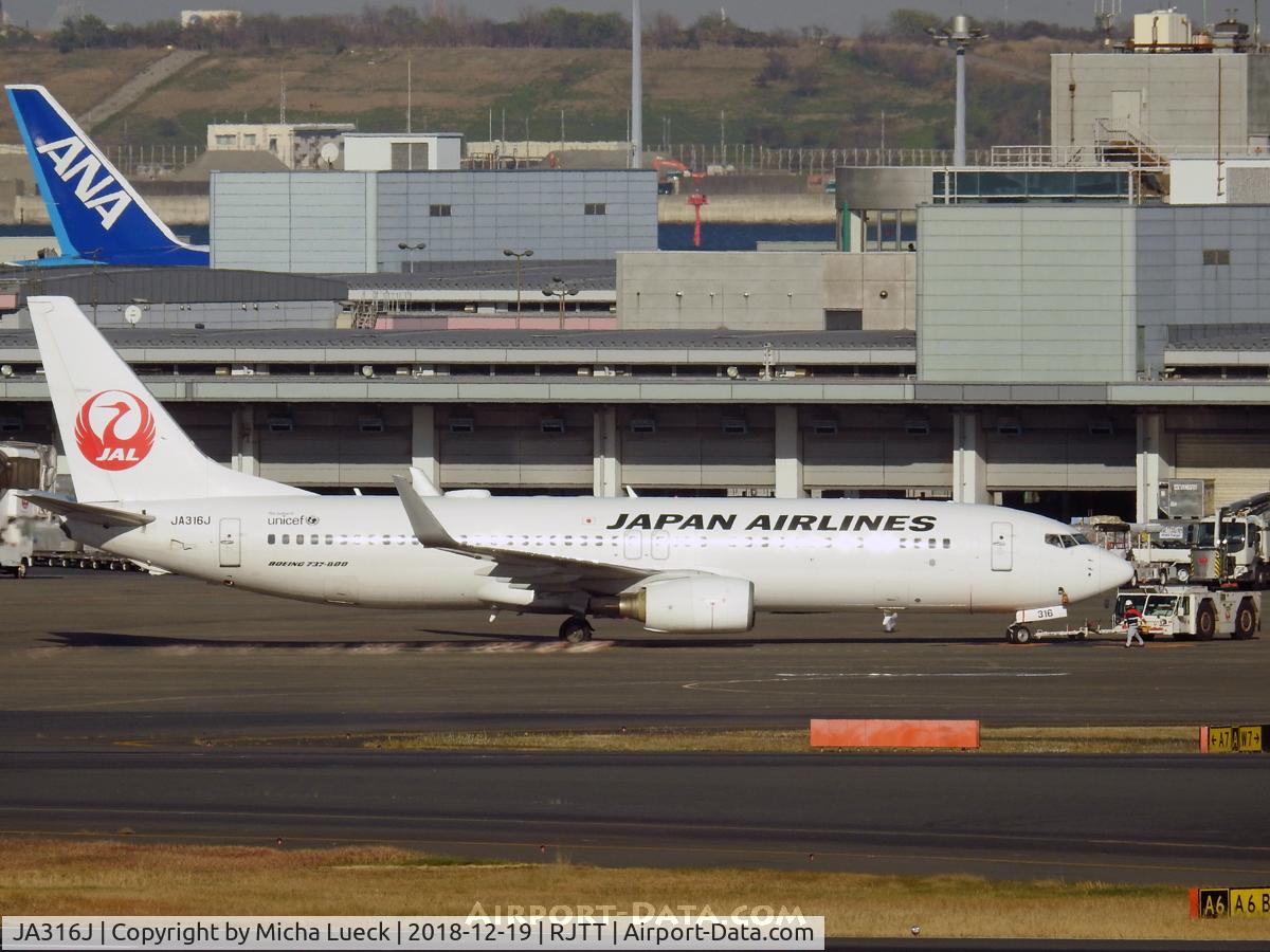 JA316J, 2008 Boeing 737-846 C/N 35345, At Haneda