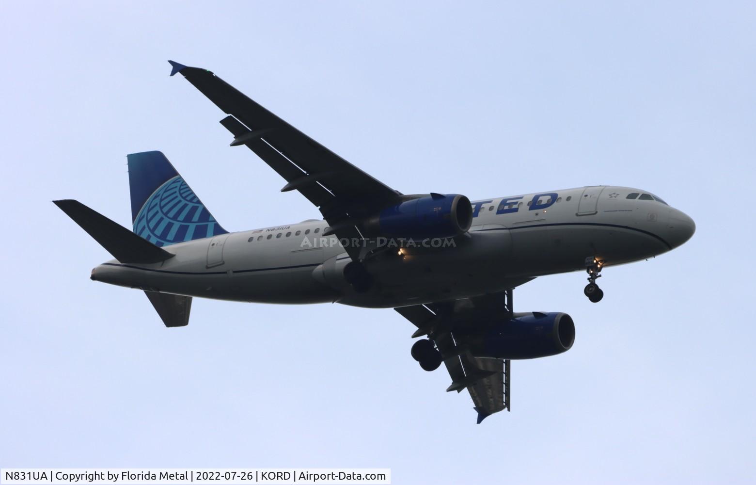 N831UA, 2000 Airbus A319-131 C/N 1291, ORD 2022