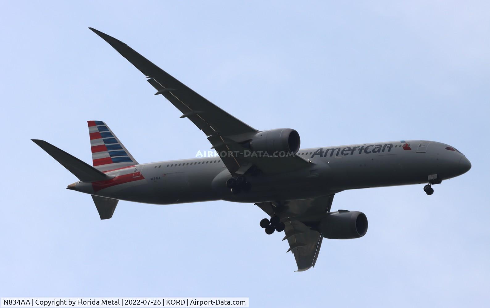 N834AA, 2018 Boeing 787-9 Dreamliner Dreamliner C/N 40653, ORD 2022