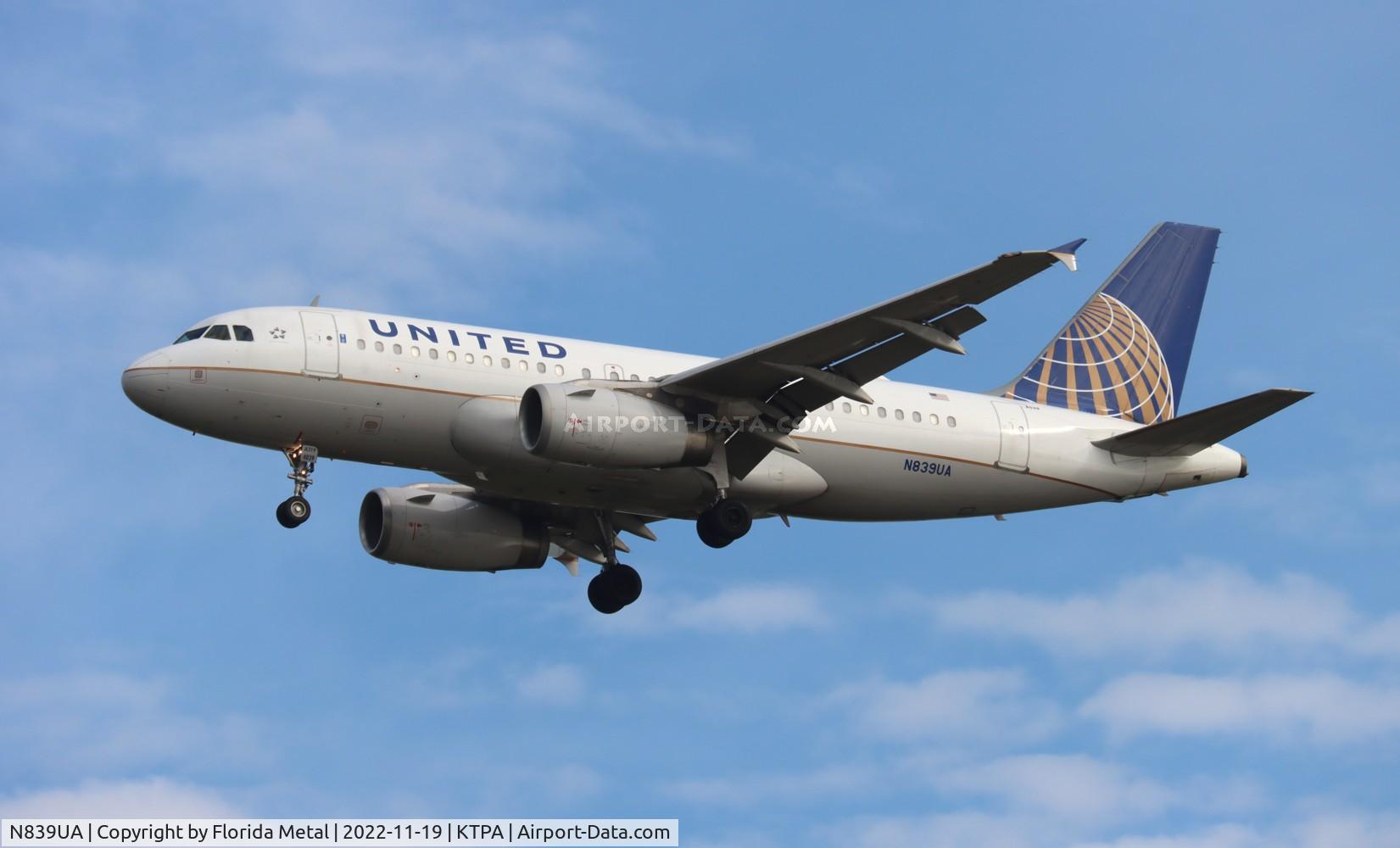 N839UA, 2001 Airbus A319-131 C/N 1507, TPA 2022