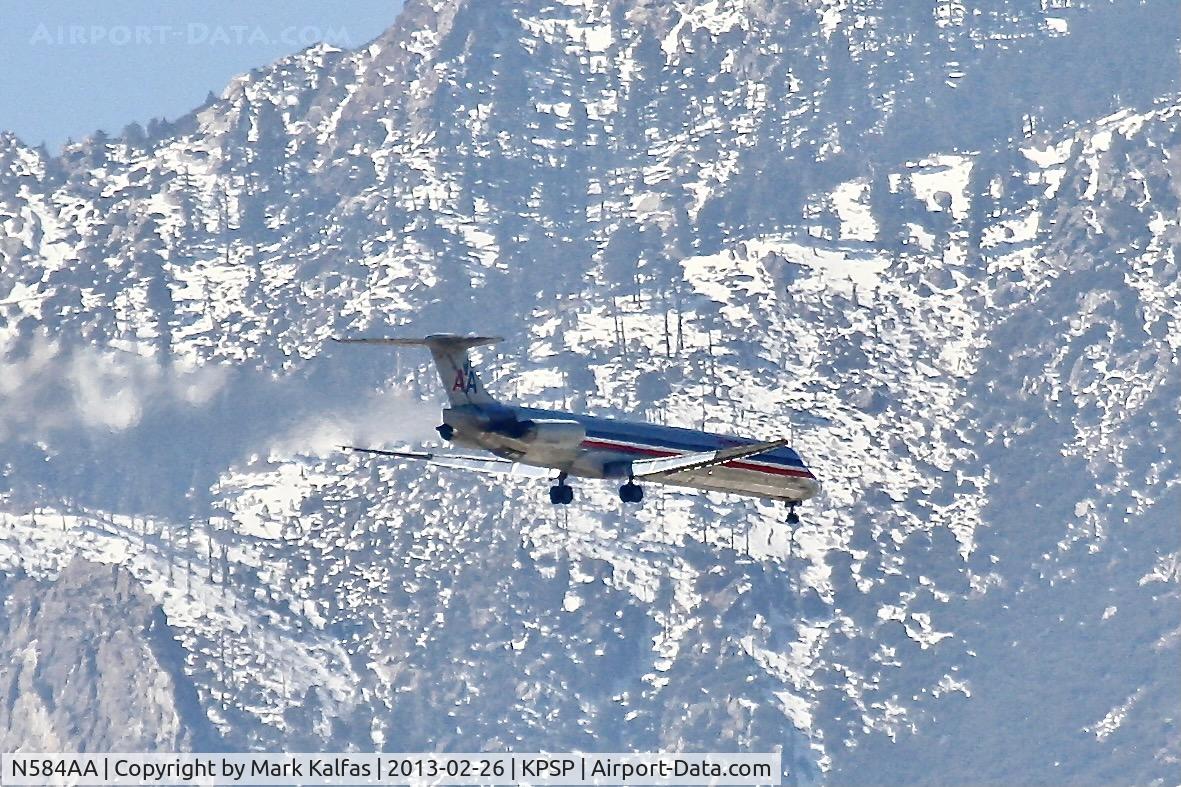N584AA, 1991 McDonnell Douglas MD-82 (DC-9-82) C/N 53247, American McDonnell Douglas MD-82 N584AA on approach to 31L at PSP from ORD