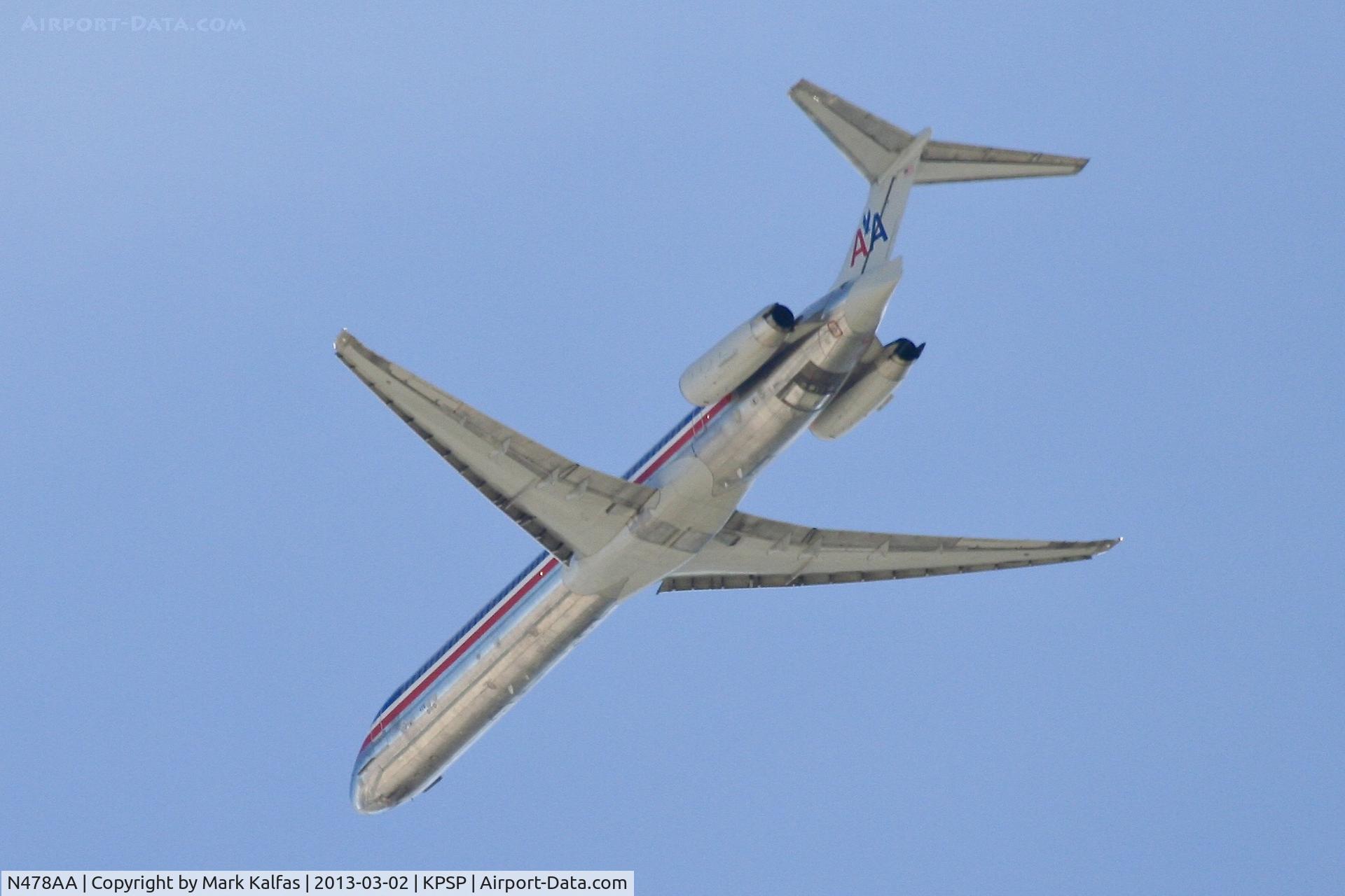 N478AA, 1988 McDonnell Douglas MD-82 (DC-9-82) C/N 49653, American McDonnell Douglas MD-82, N478AA on approach to PSP