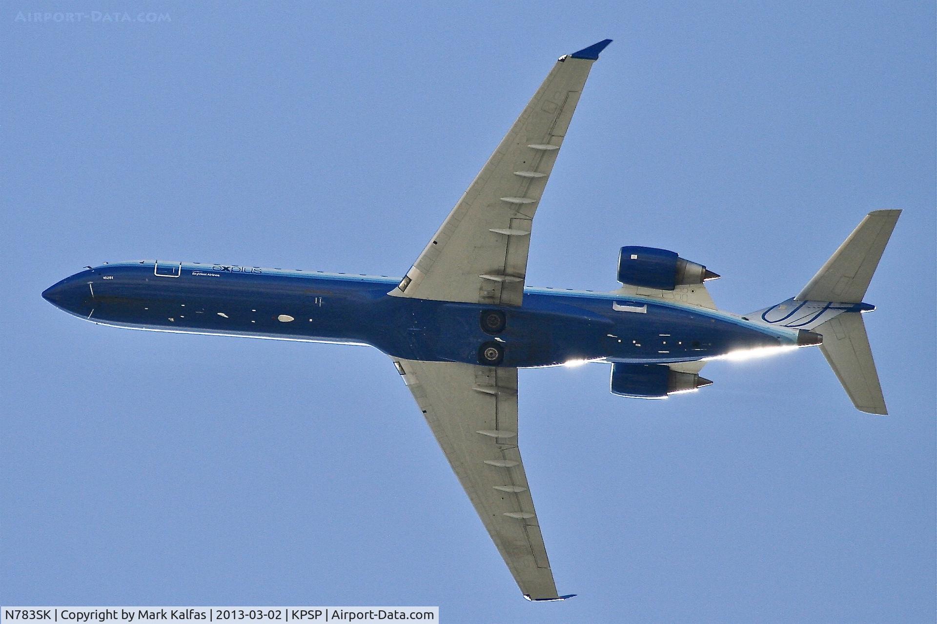 N783SK, 2009 Bombardier CRJ-700 (CL-600-2C10) Regional Jet C/N 10281, SkyWest/United Express Bombardier CRJ-700, N783SK on approach to PSP