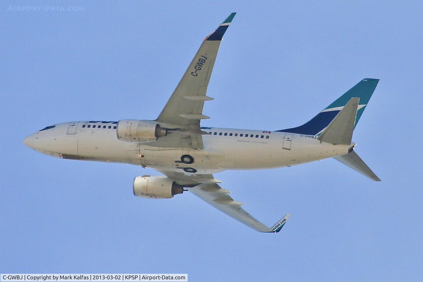 C-GWBJ, 2003 Boeing 737-7CT C/N 32754, WestJet Boeing 737-7CT, C-GWBJ an approach to 31L at PSP