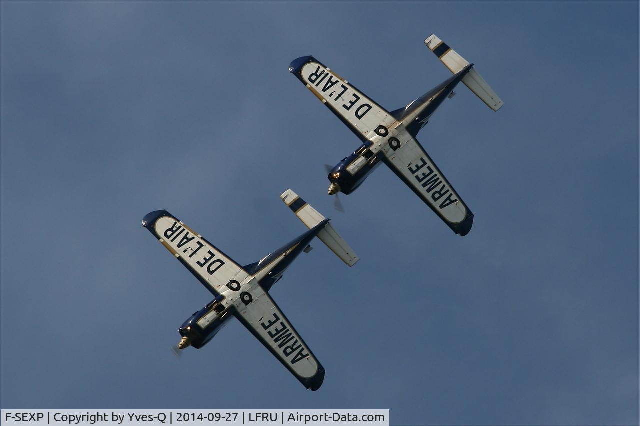 F-SEXP, Socata TB-30 Epsilon C/N 99, Socata TB30 Epsilon (F-SEXP),  Aerobatic Team Cartouche Doré, Morlaix-Ploujean airport (LFRU-MXN) air show in september 2014