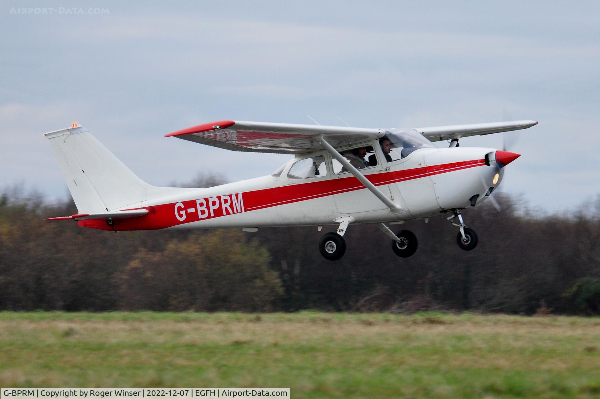 G-BPRM, 1972 Reims F172L Skyhawk C/N 0825, Visiting F172L aircraft departing Runway 04 (returning to Welshpool Airport).