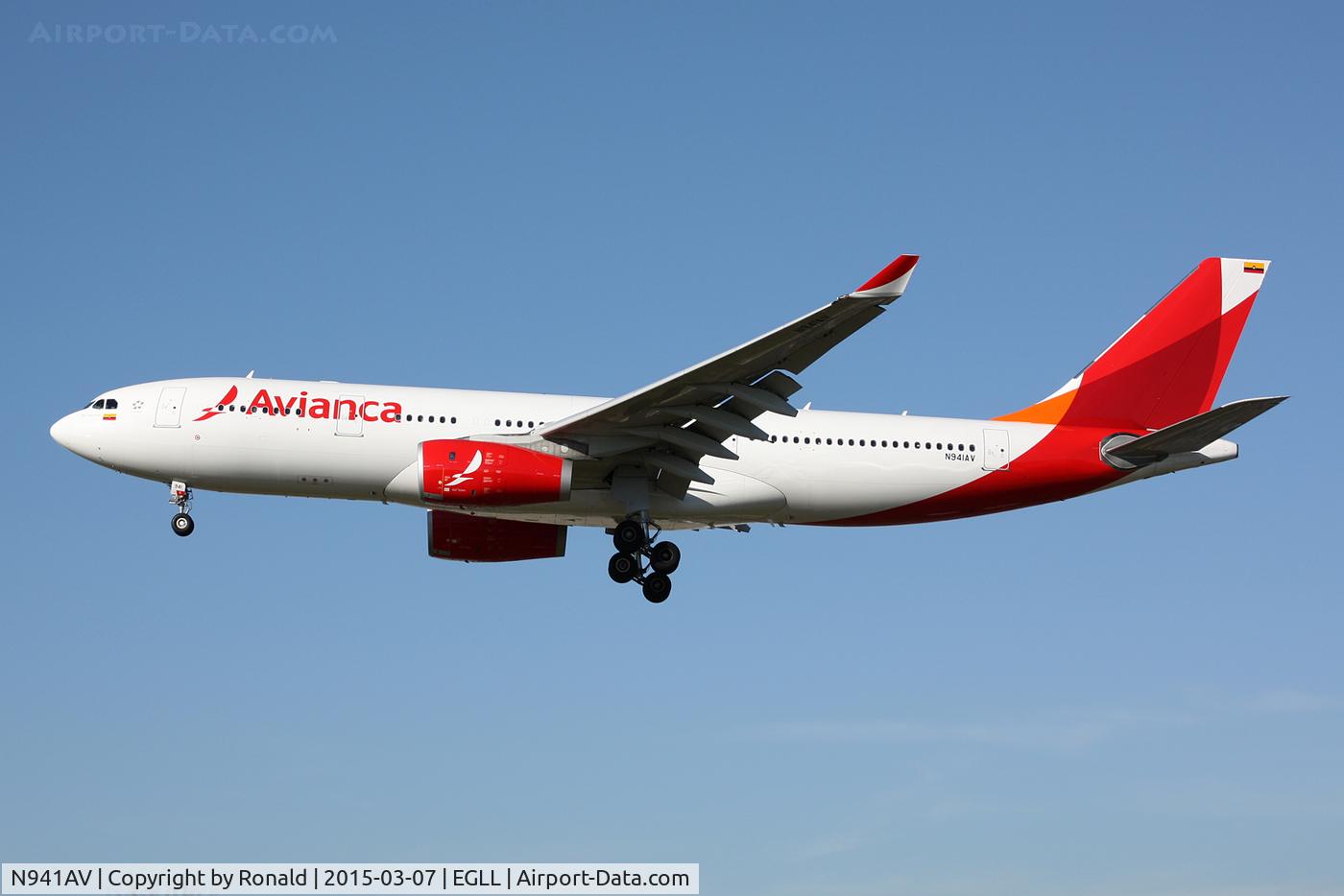 N941AV, 2013 Airbus A330-243 C/N 1492, at lhr
