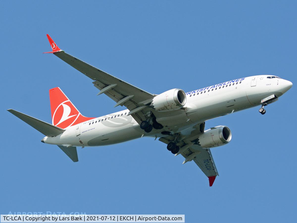 TC-LCA, 2019 Boeing 737-8 MAX C/N 60032, RWY04L from Kongelundsfortet