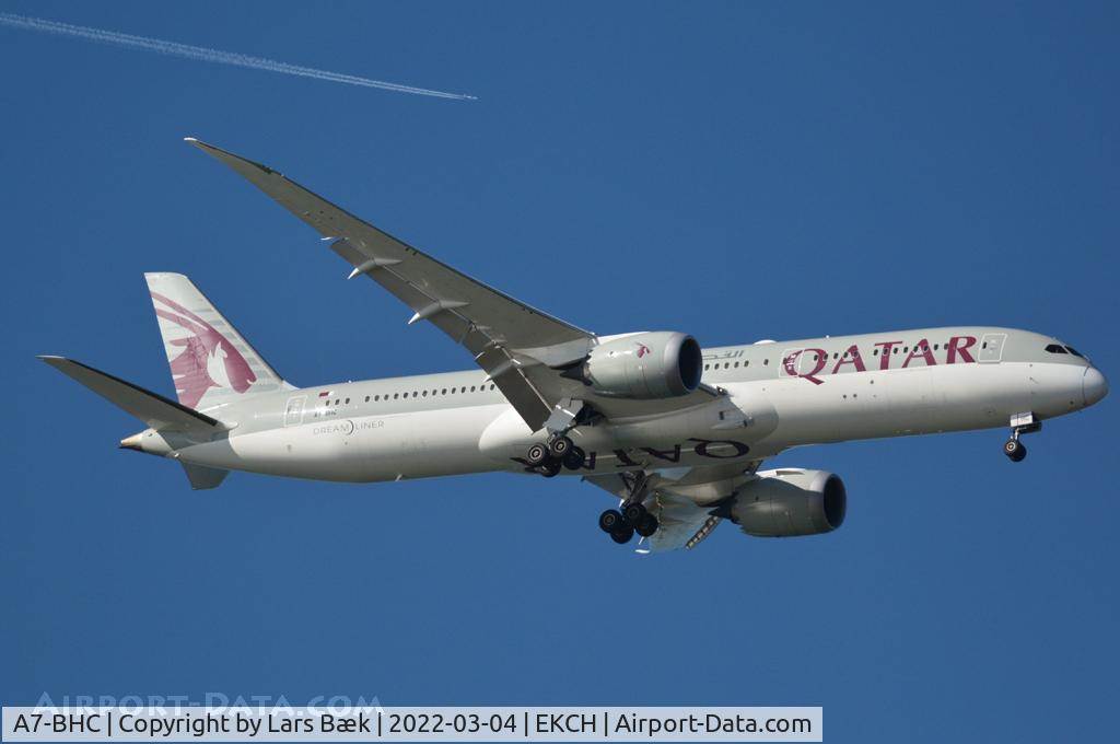 A7-BHC, 2019 Boeing 787-9 Dreamliner Dreamliner C/N 64210, RWY04L from Kongelundsfortet