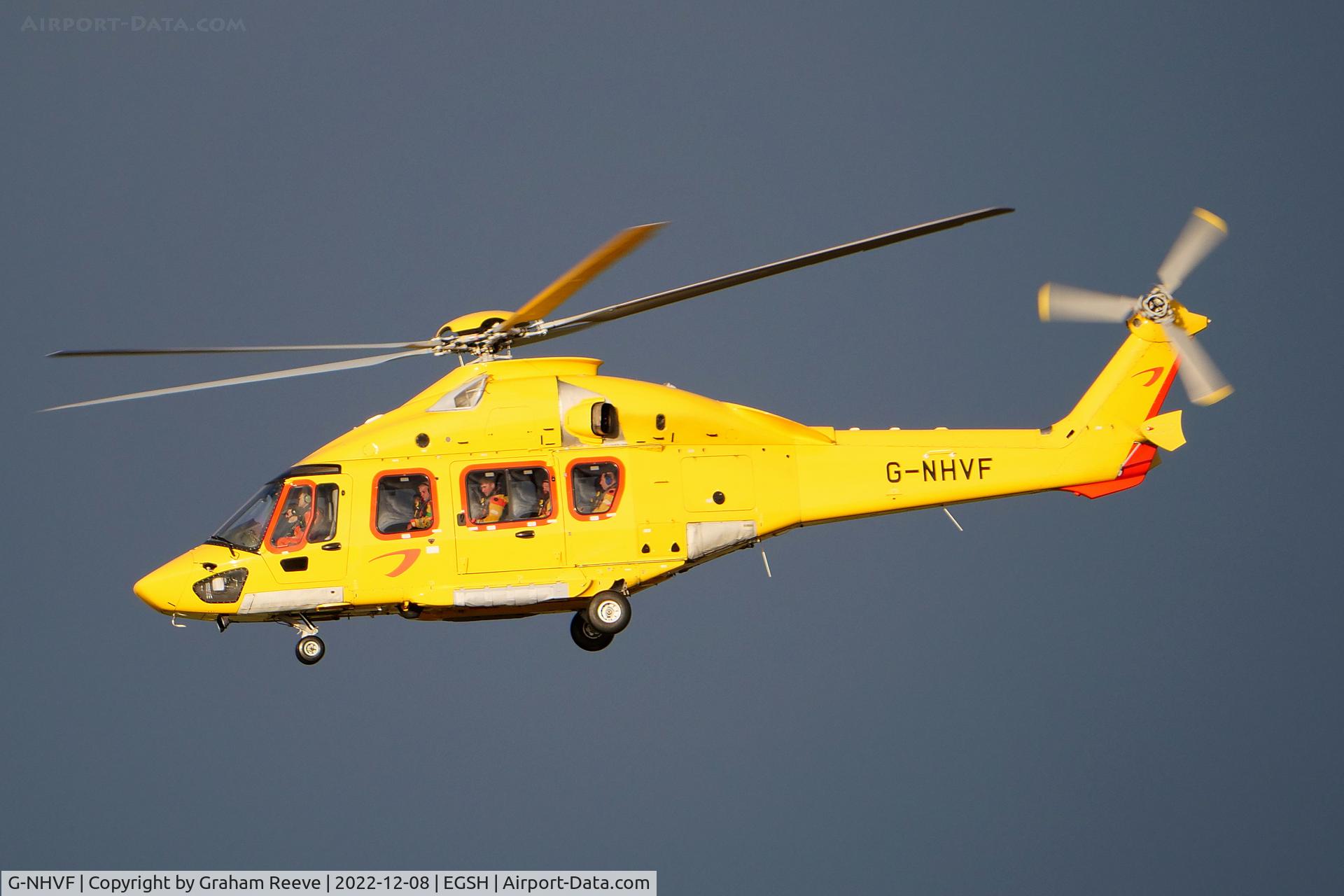 G-NHVF, 2015 Airbus Helicopters EC-175B C/N 5005, Departing from Norwich.