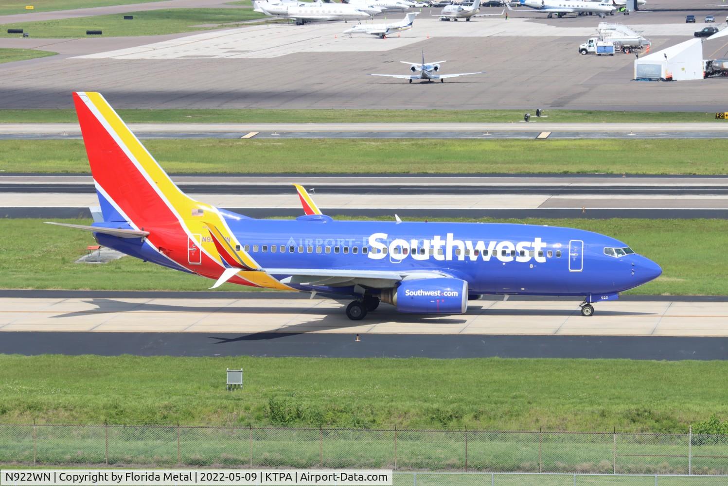 N922WN, 2008 Boeing 737-7H4 C/N 32461, Former Tennessee One TPA 2022