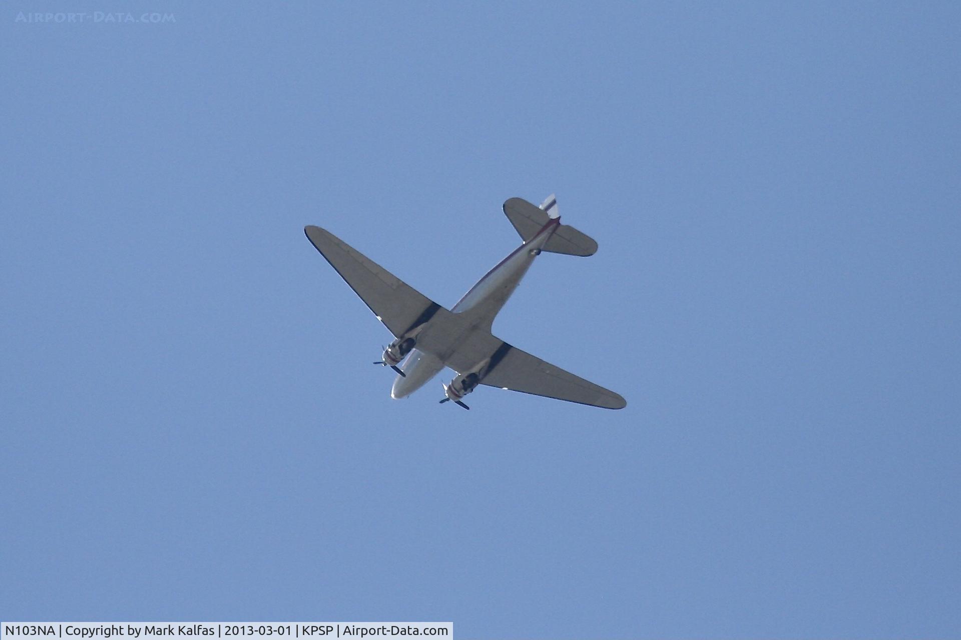 N103NA, 1945 Douglas DC-3C-S1C3G (C-47B) C/N 16821, Douglas DC-3C-S1C3G, N103NA over Palm Springs enroute to Riverside