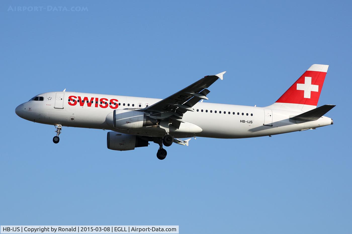 HB-IJS, 1998 Airbus A320-214 C/N 782, at lhr