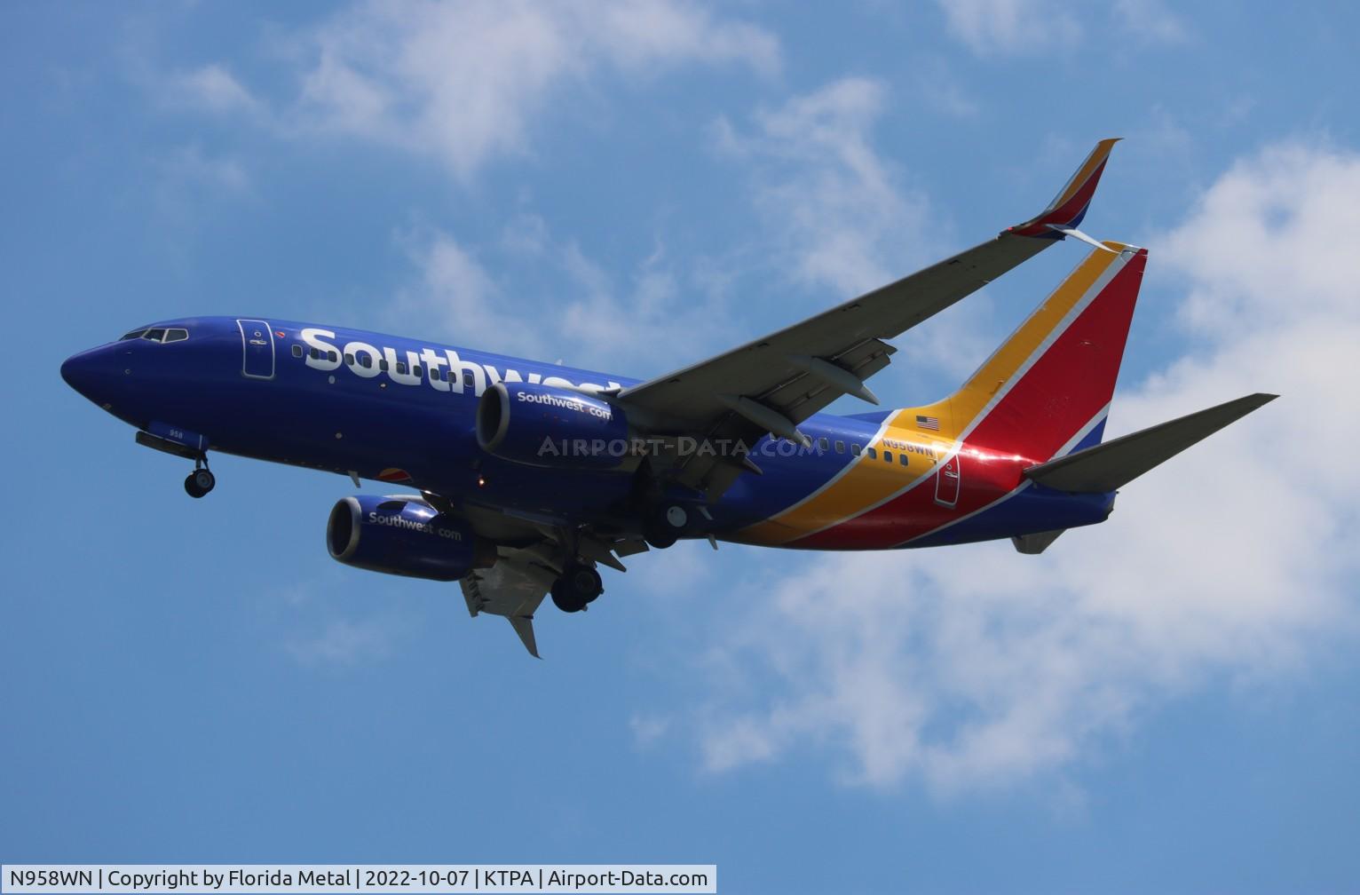 N958WN, 2011 Boeing 737-7H4 C/N 36673, TPA 2022