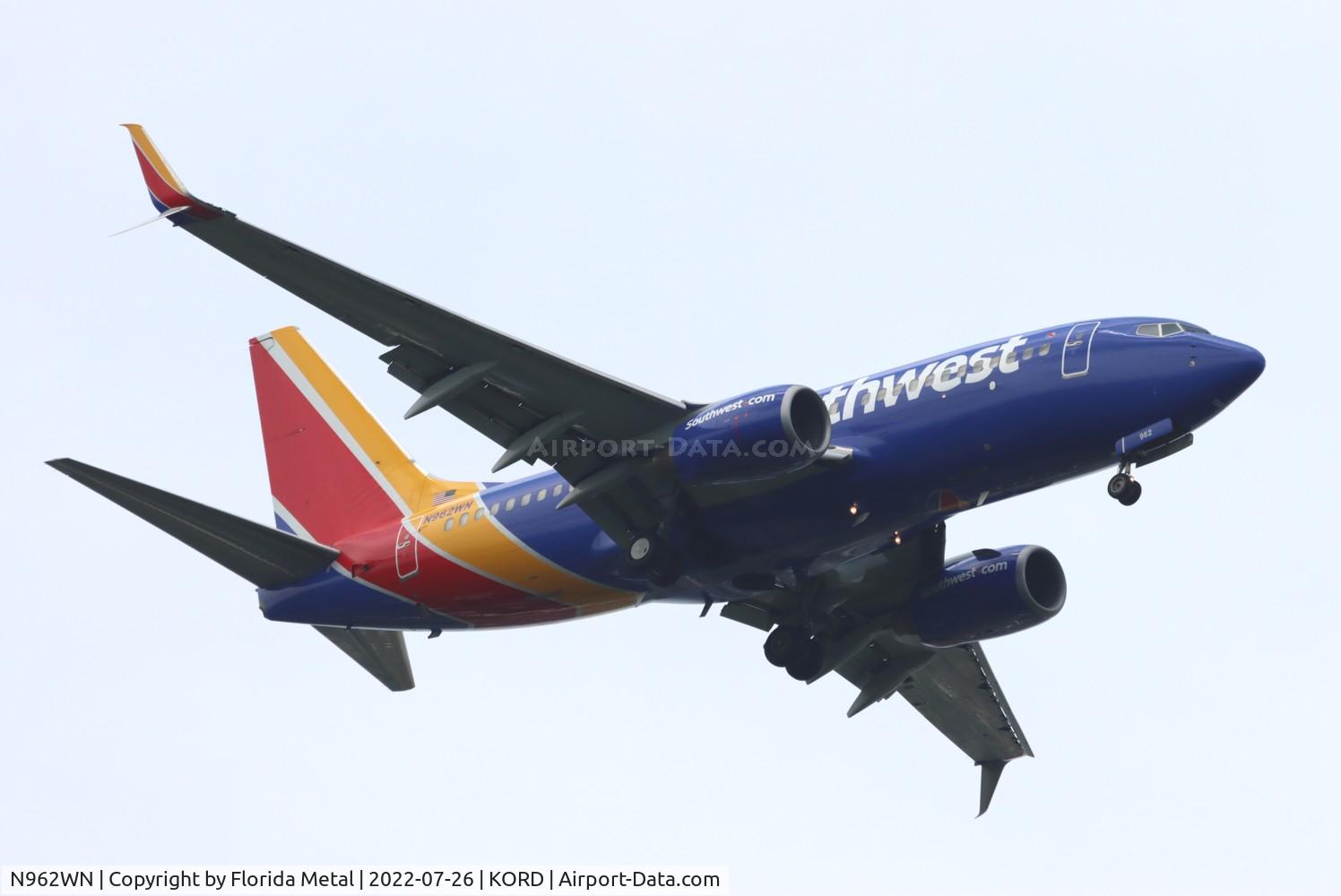 N962WN, 2011 Boeing 737-7H4 C/N 36963, ORD 2022