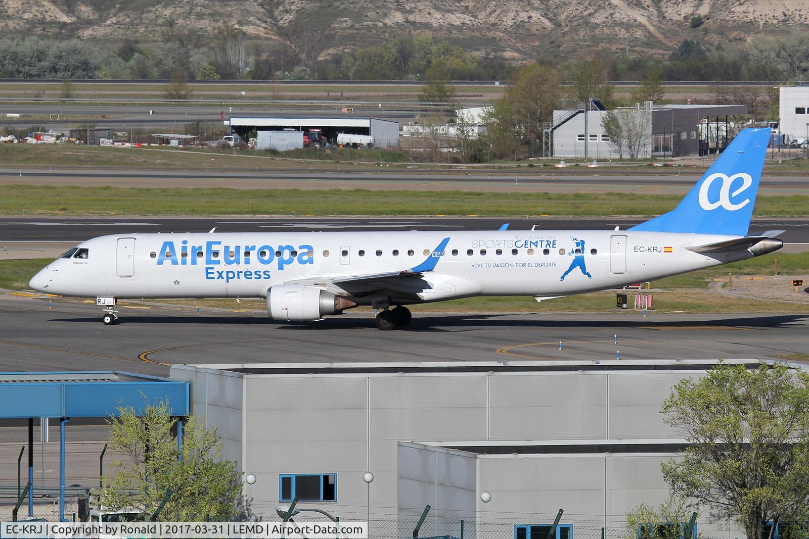 EC-KRJ, 2008 Embraer 195LR (ERJ-190-200LR) C/N 19000196, at mad