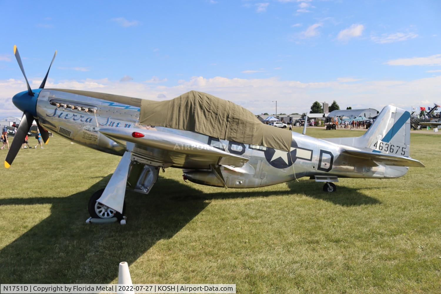 N1751D, 1944 North American P-51D Mustang C/N 122-31401 (44-63675), OSH 2022