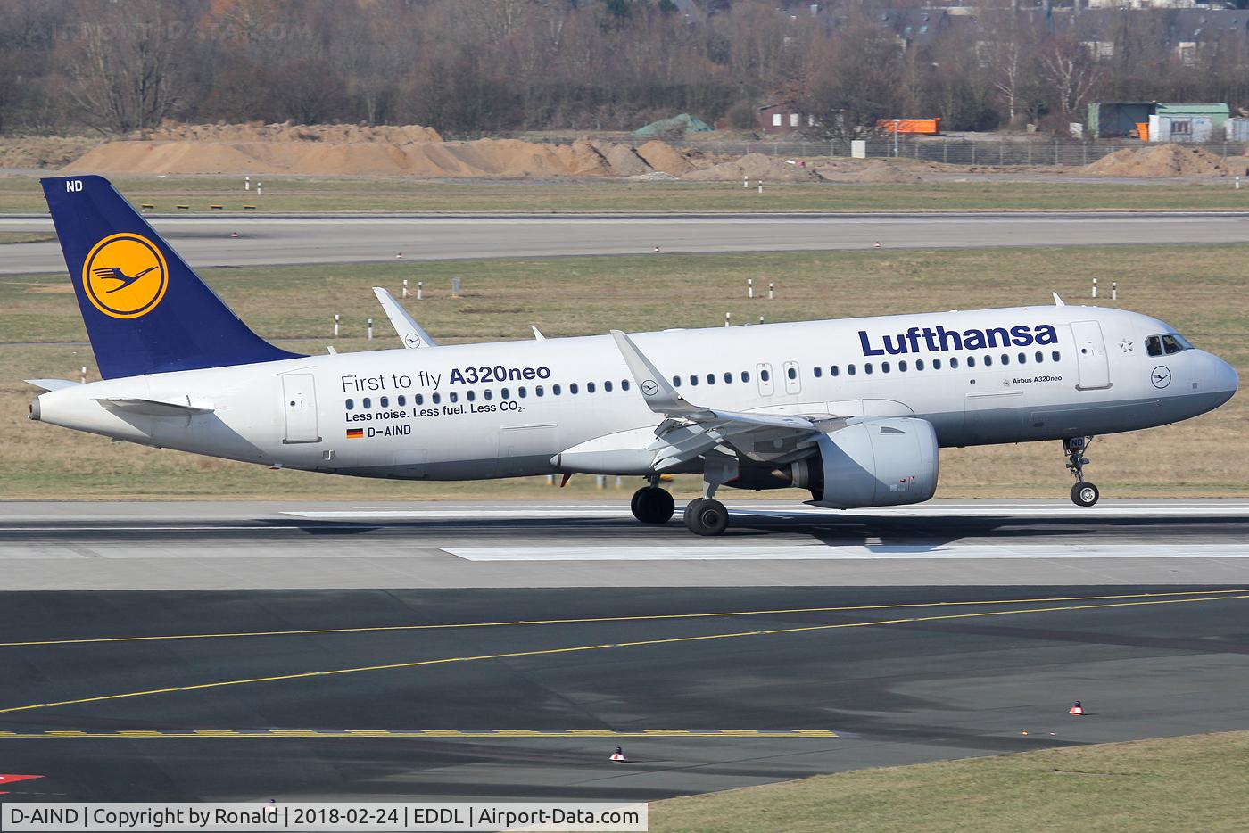 D-AIND, 2016 Airbus A320-271NEO C/N 7078, at dus