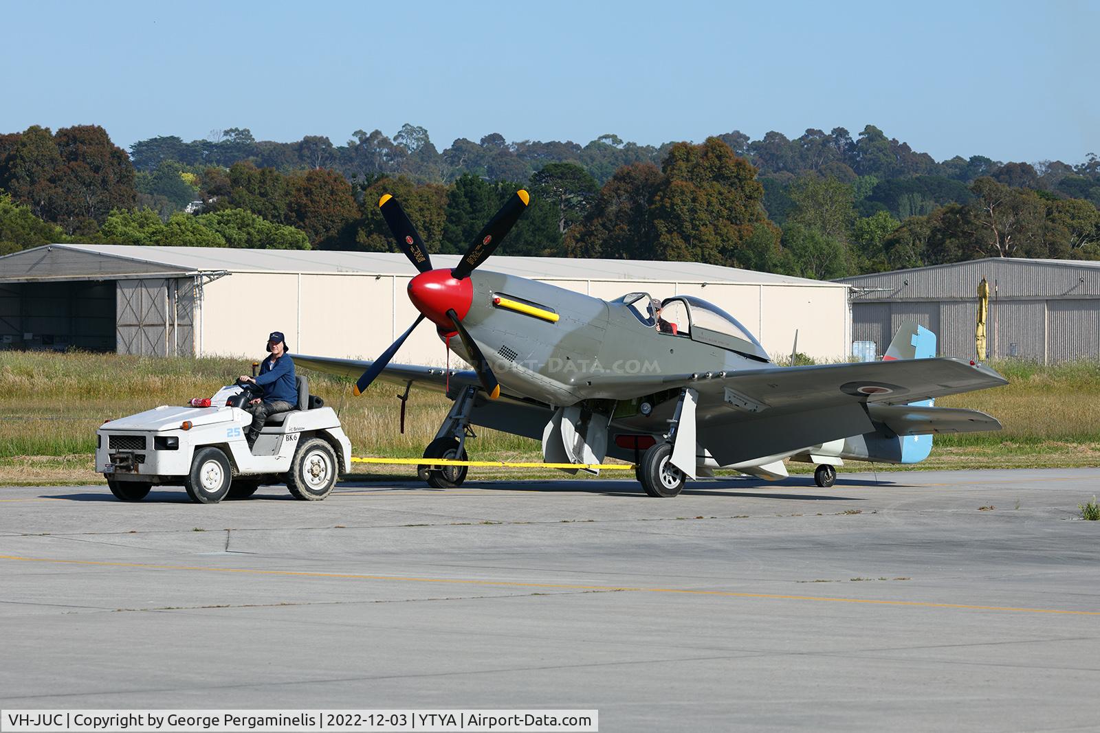 VH-JUC, 1947 Commonwealth CA-18 Mustang 21 C/N 1430, Antique Aeroplane Assn of Australia Christmas toy run.