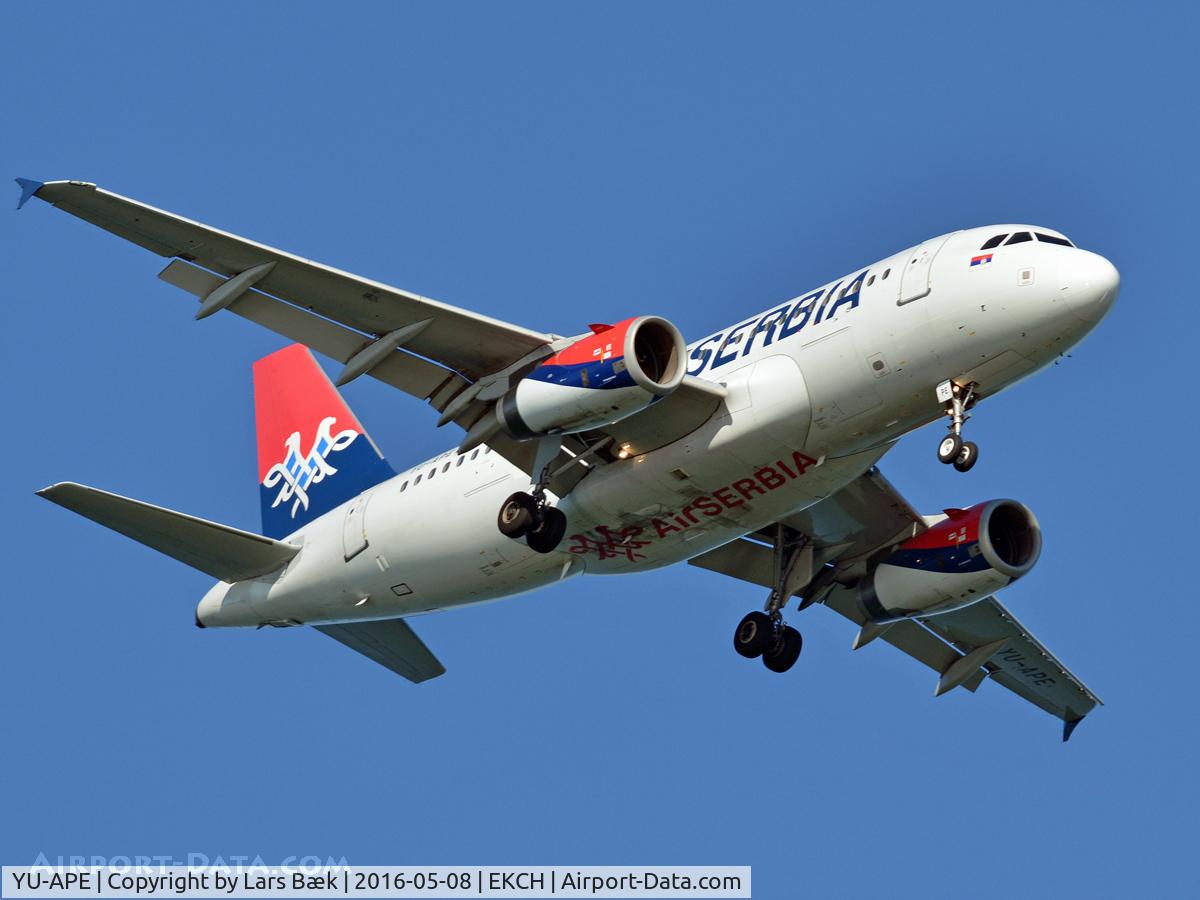 YU-APE, 2007 Airbus A319-132 C/N 3252, RWU04L from Kongelundsfortet