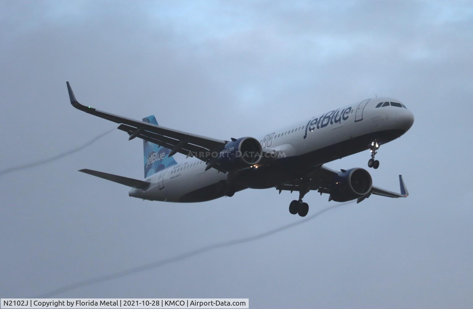 N2102J, 2021 Airbus A321-271NX C/N 10120, MCO 2021