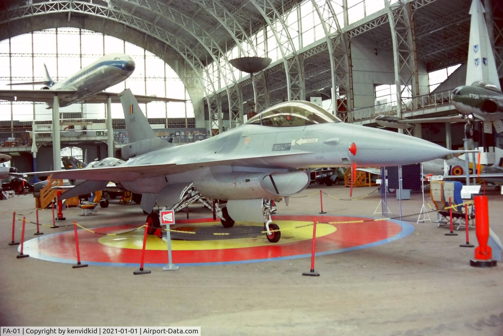 FA-01, 1978 SABCA F-16A Fighting Falcon C/N 6H-1, At the Brussels Aviation Museum in 2000.