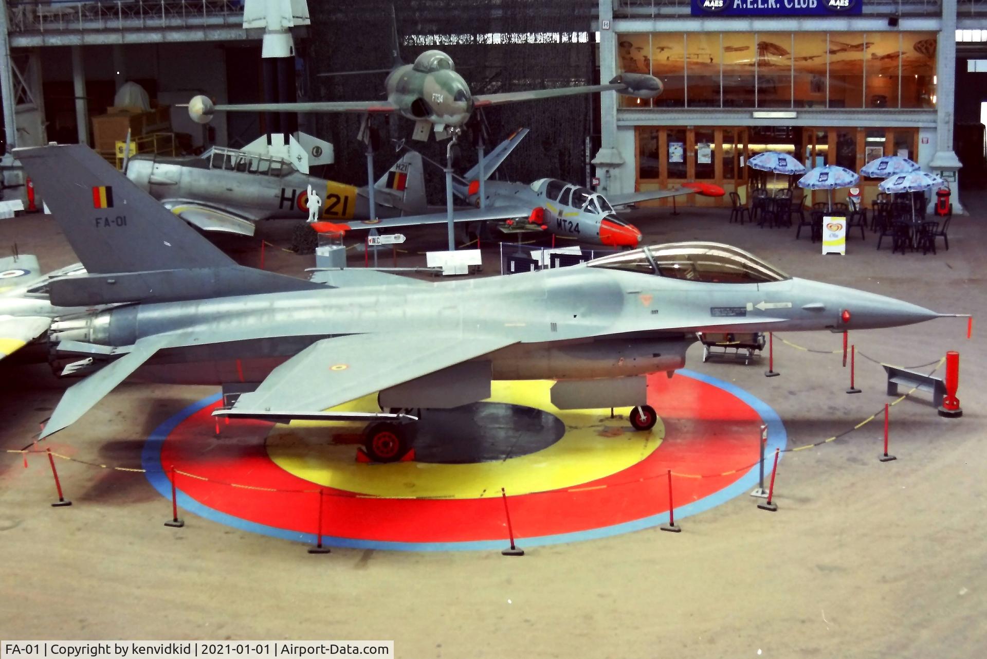 FA-01, 1978 SABCA F-16A Fighting Falcon C/N 6H-1, At the Brussels Aviation Museum in 2000.
