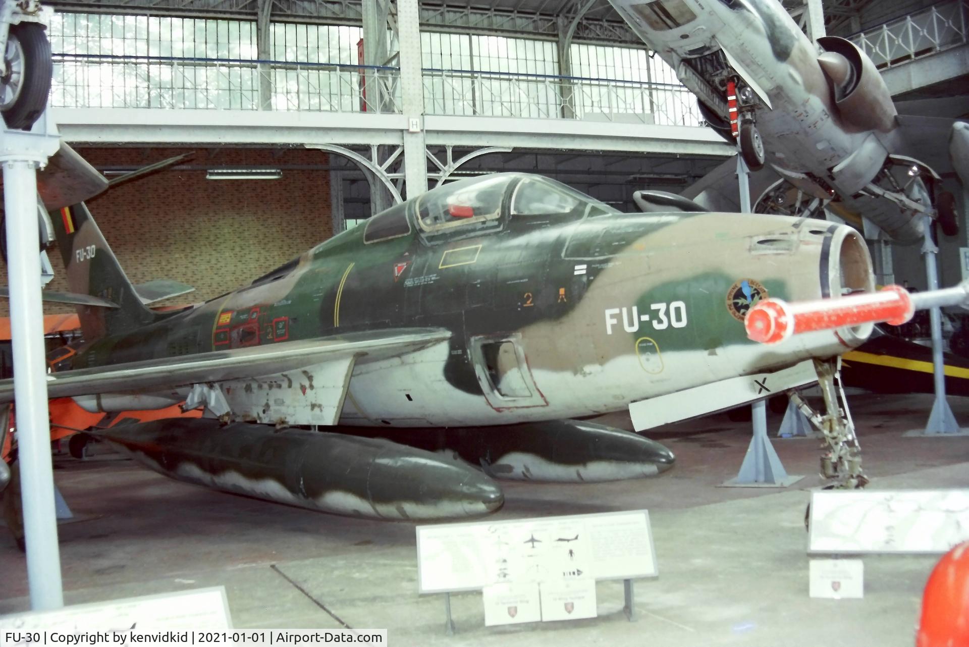 FU-30, 1953 Republic F-84F Thunderstreak C/N Not found (53-6806/FU-30/FU-15, At the Brussels Aviation Museum in 2000.
