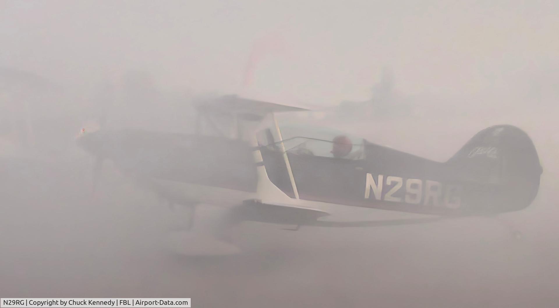 N29RG, 1991 Aviat Pitts S-2B Special C/N 5229, Taken through the smoke at airshow in Faribault, MN, Sept 2013