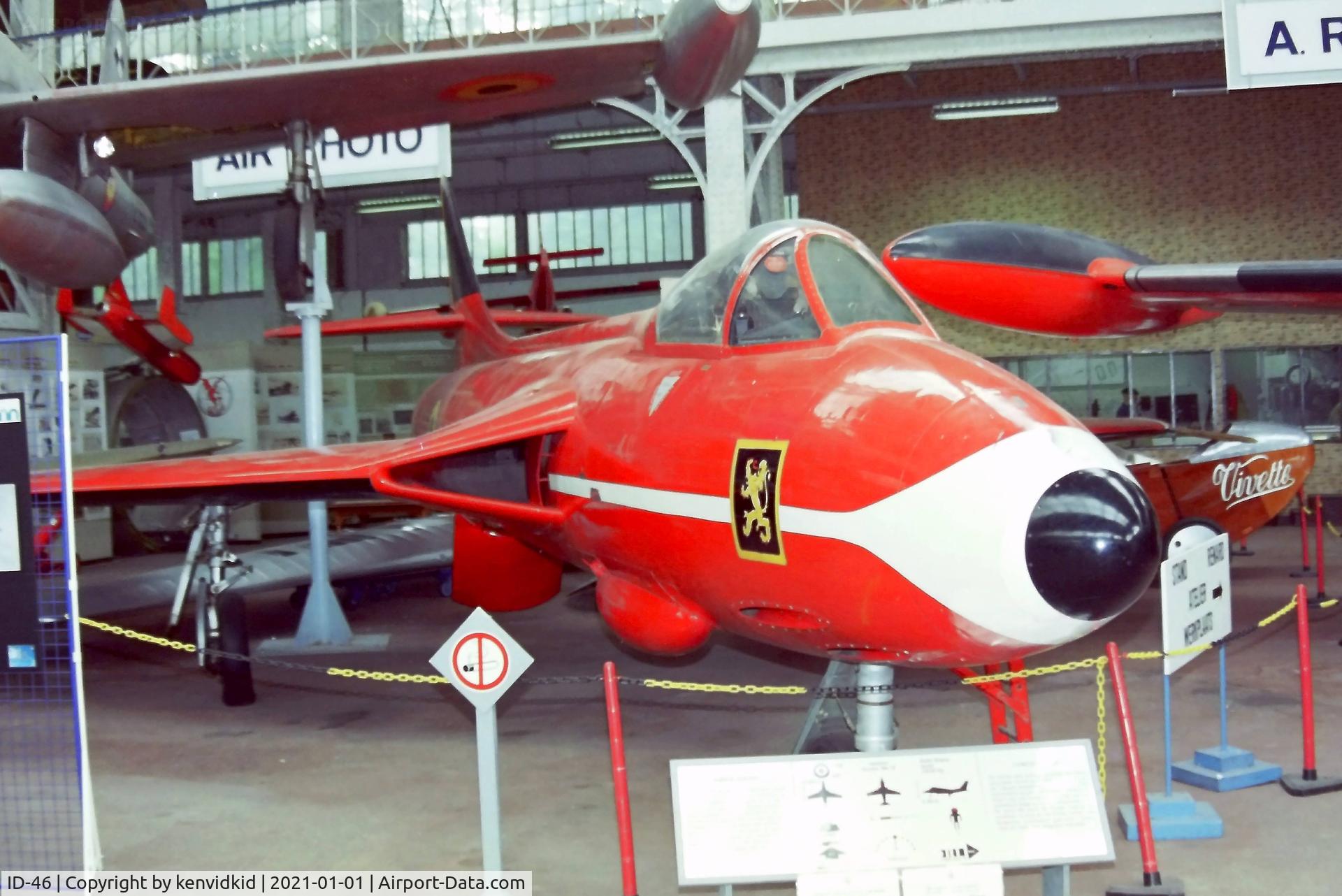 ID-46, Hawker Hunter F.4 C/N AF/HCF59, At the Brussels Aviation Museum in 2000.