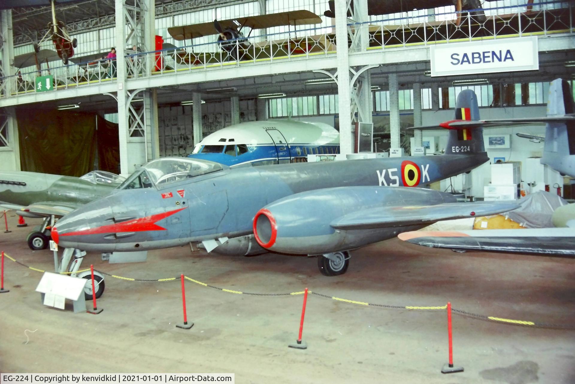 EG-224, 1952 Gloster Meteor F.8 C/N M1, At the Brussels Aviation Museum in 2000.