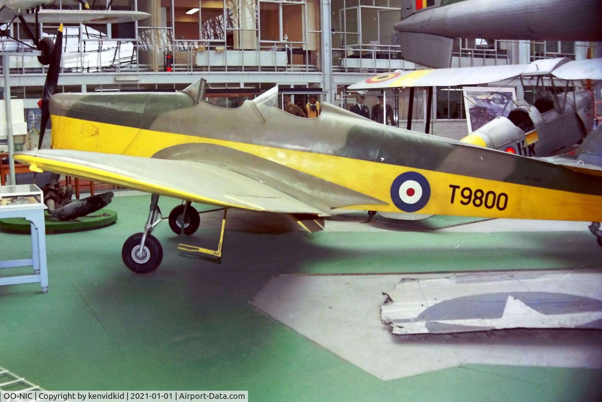 OO-NIC, Miles M14A Hawk Trainer 3 C/N 1992, At the Brussels Aviation Museum in 2000.