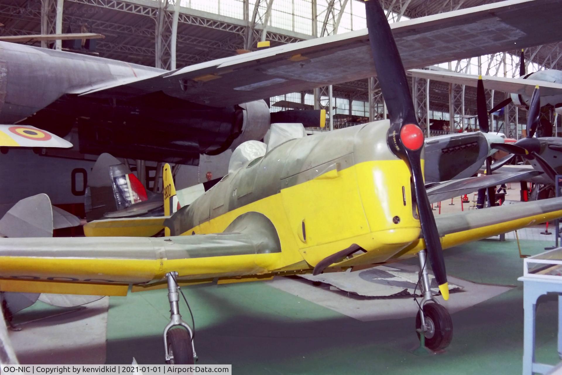 OO-NIC, Miles M14A Hawk Trainer 3 C/N 1992, At the Brussels Aviation Museum in 2000.
