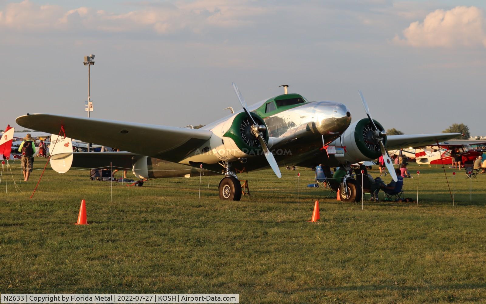 N2633, 1940 Lockheed 12A Electra Junior C/N 1281, OSH 2022