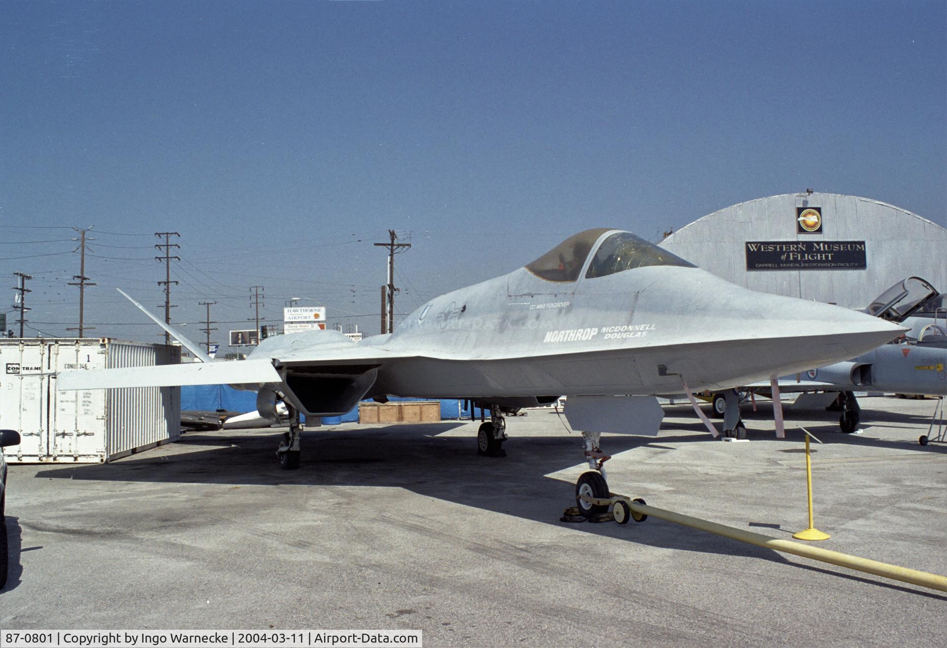 87-0801, 1990 Northrop YF-23A C/N (YF) 1002, Northrop YF-23A 'Black Widow' at the Western Museum of Flight, Hawthorne CA