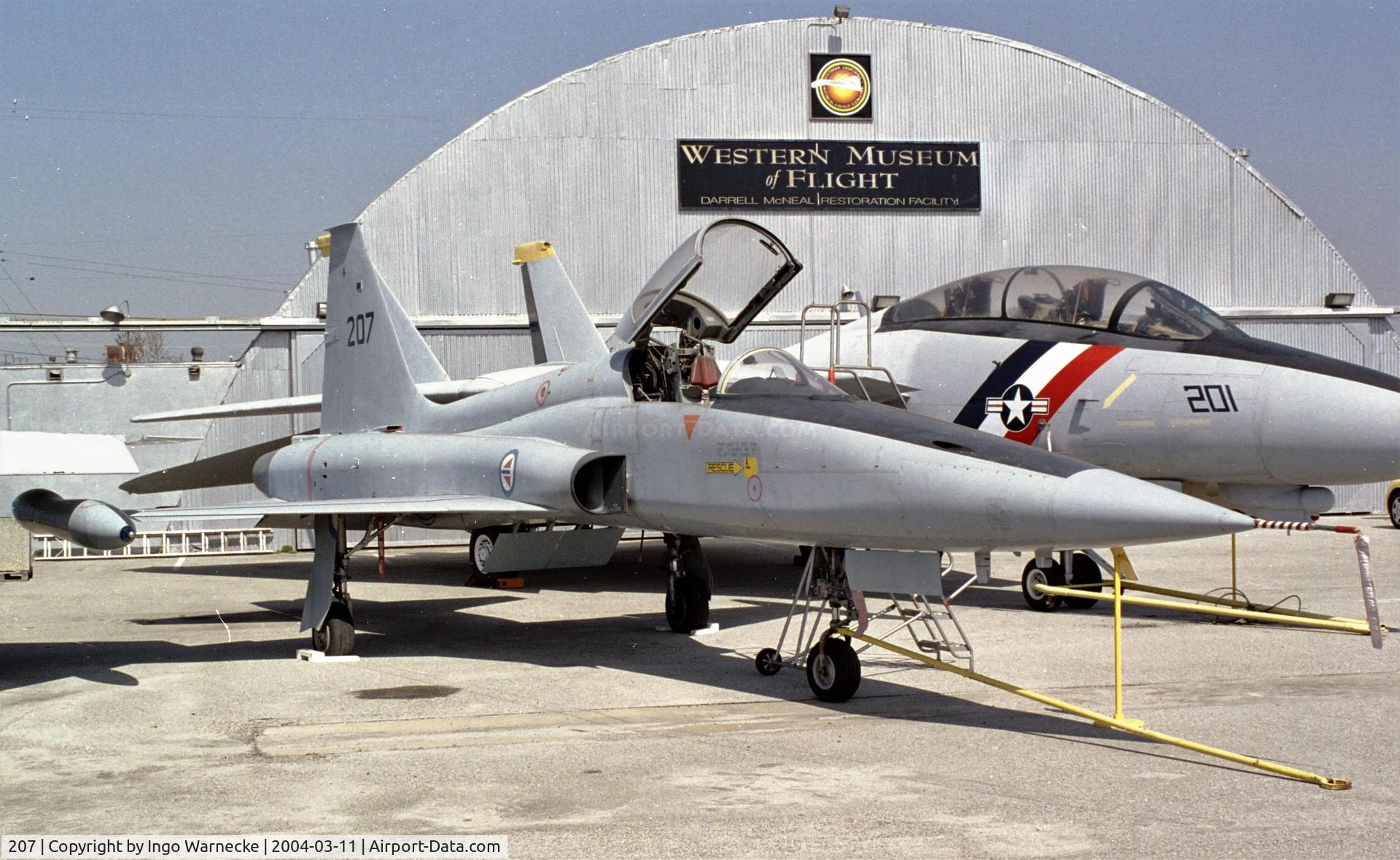 207, 1966 Northrop F-5A Freedom Fighter C/N N.7030, Northrop F-5A Freedom Fighter at the Western Museum of Flight, Hawthorne CA