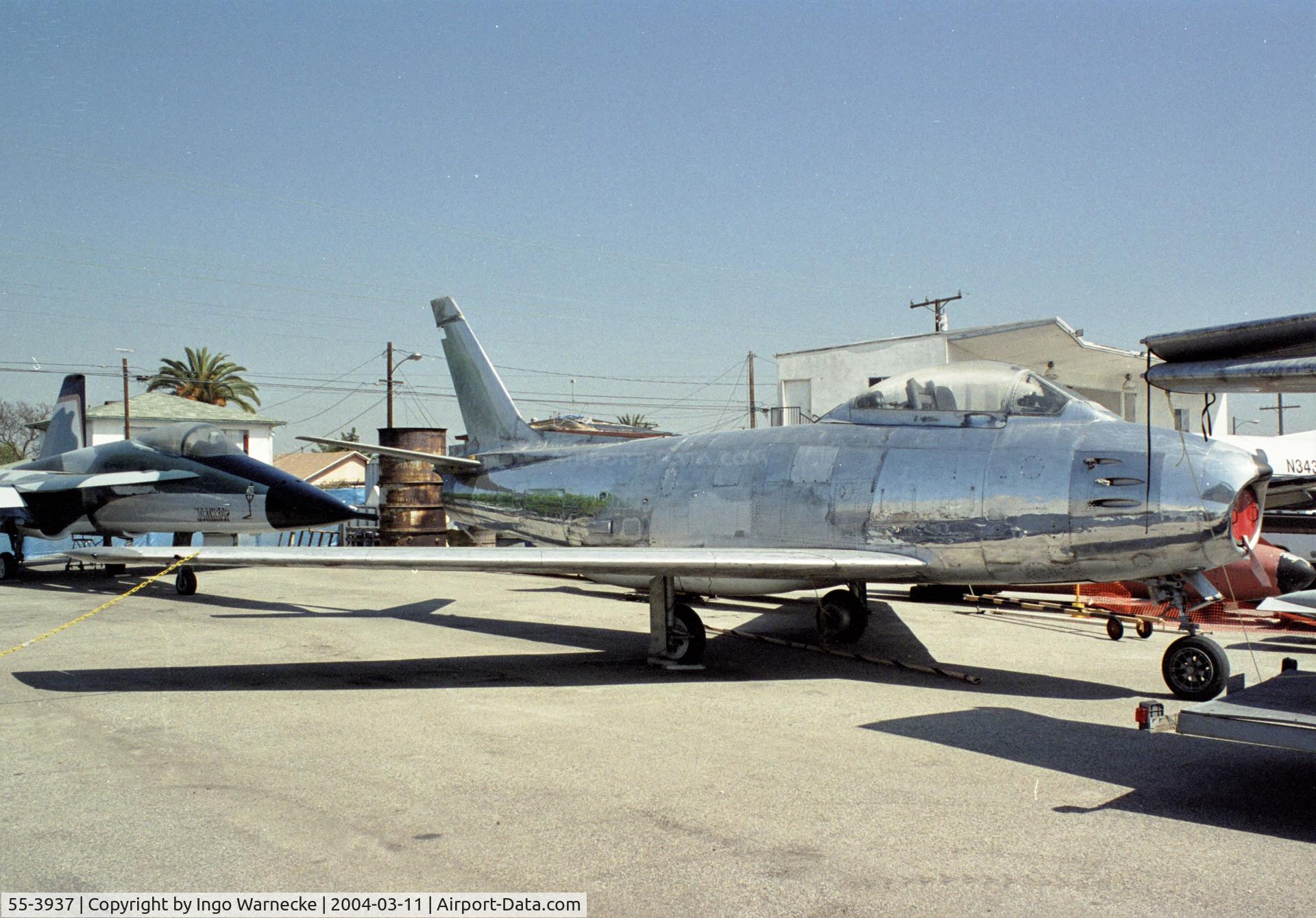 55-3937, 1955 North American F-86F-40 Sabre C/N 227-122, North American F-86F Sabre at the Western Museum of Flight, Hawthorne CA