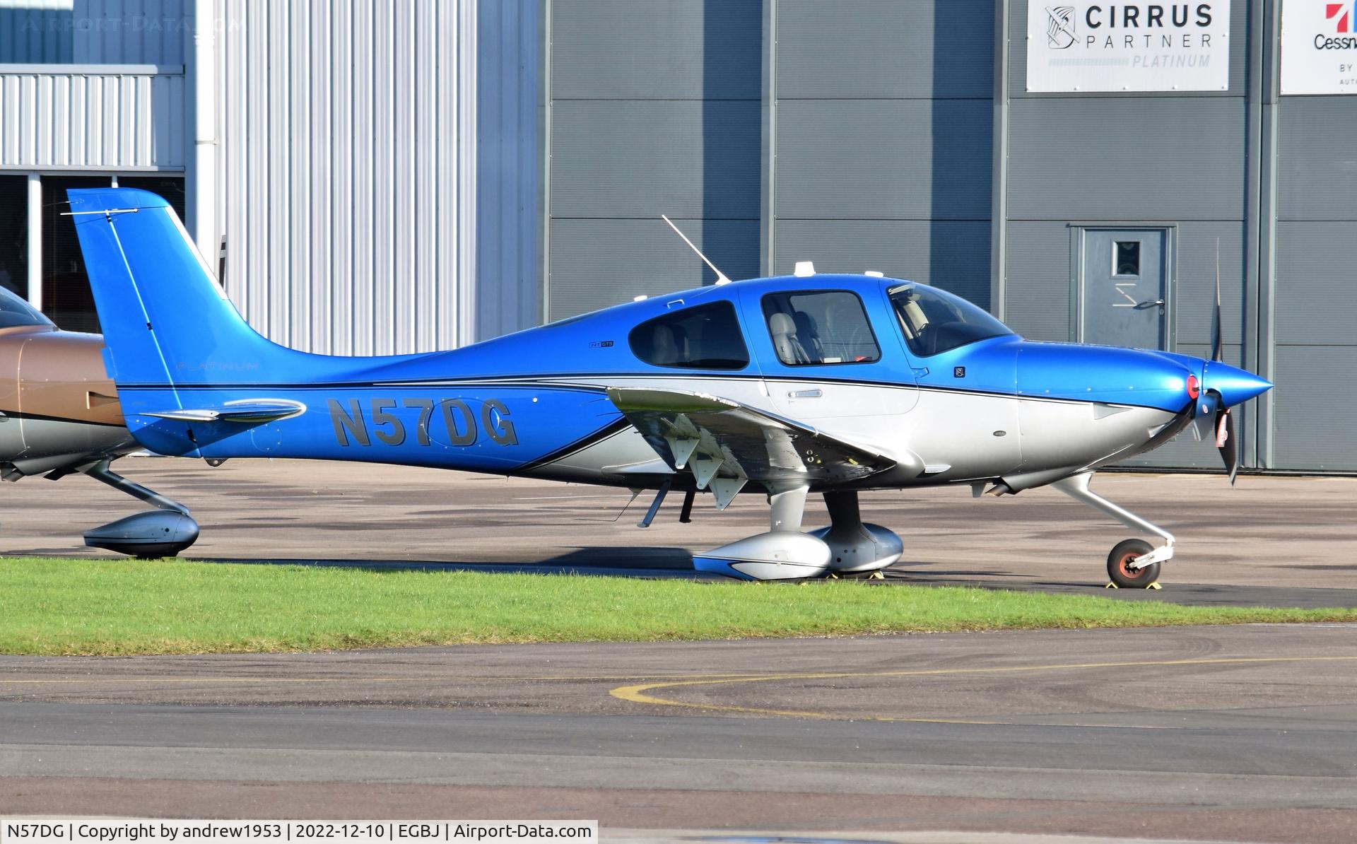 N57DG, 2020 Cirrus SR-22T GTS Platinum C/N 2190, N57DG at Gloucestershire Airport.