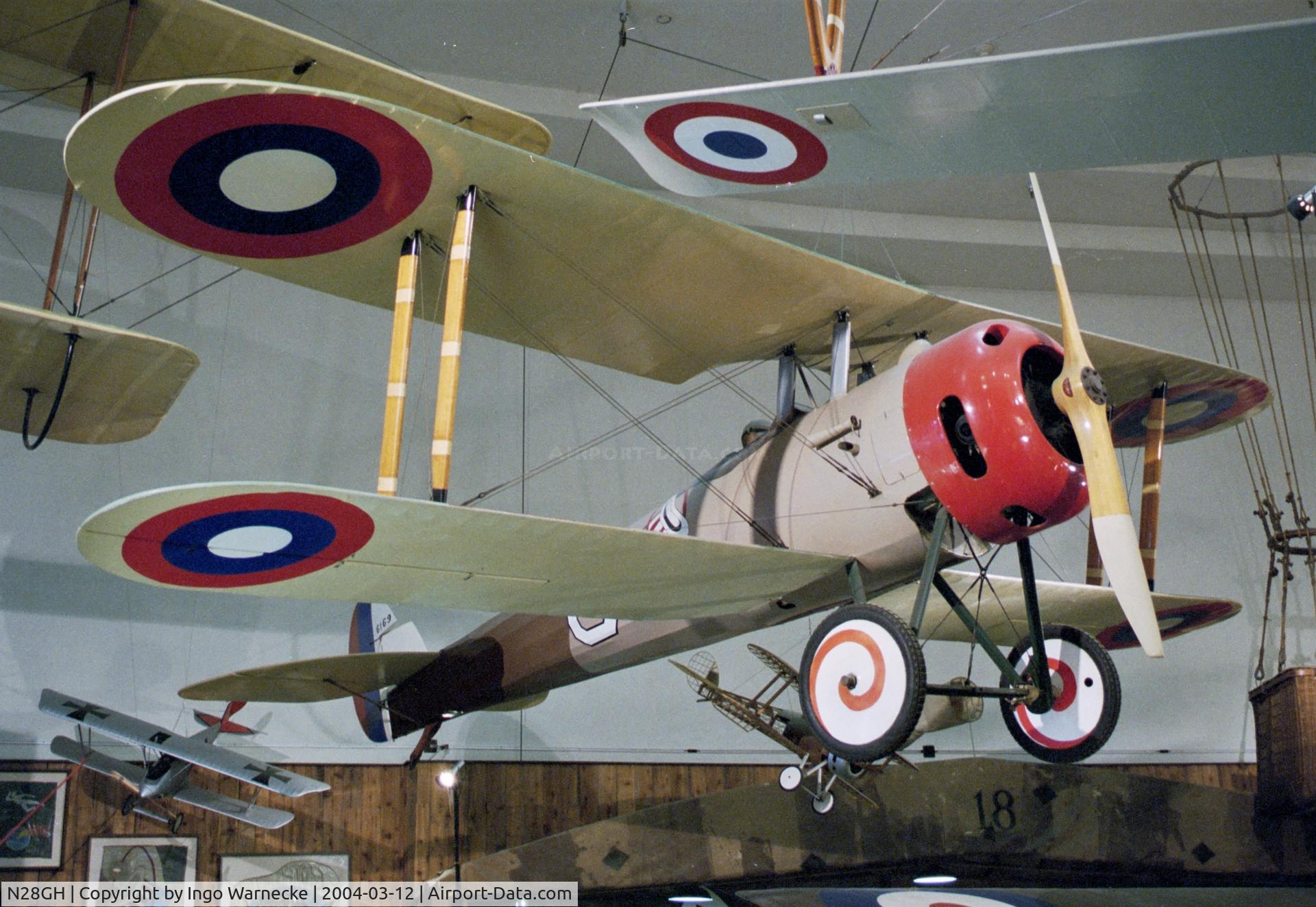 N28GH, Nieuport 28 C.1 Replica C/N N-1, Nieuport 28 C.1 replica at the San Diego Air and Space Museum, San Diego CA