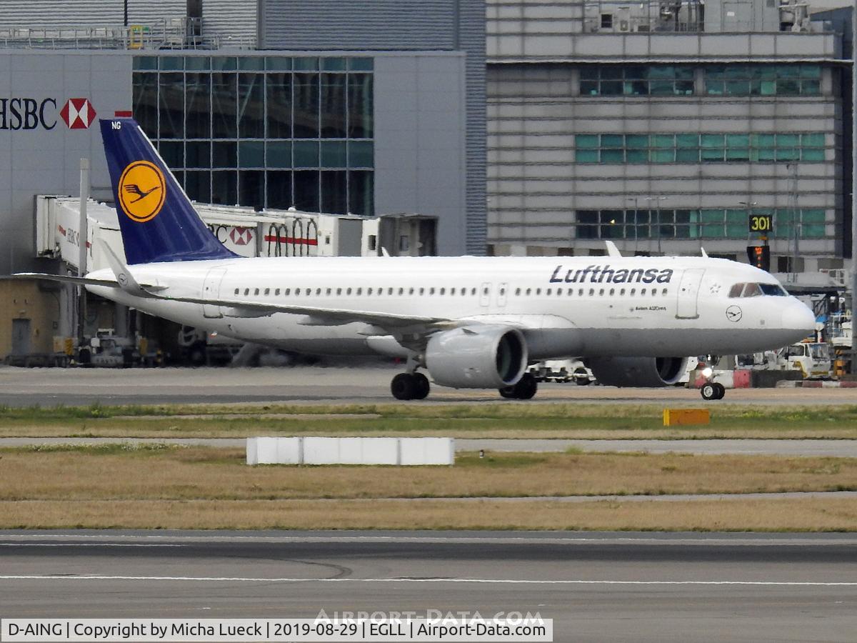 D-AING, 2017 Airbus A320-271N C/N 7588, At Heathrow