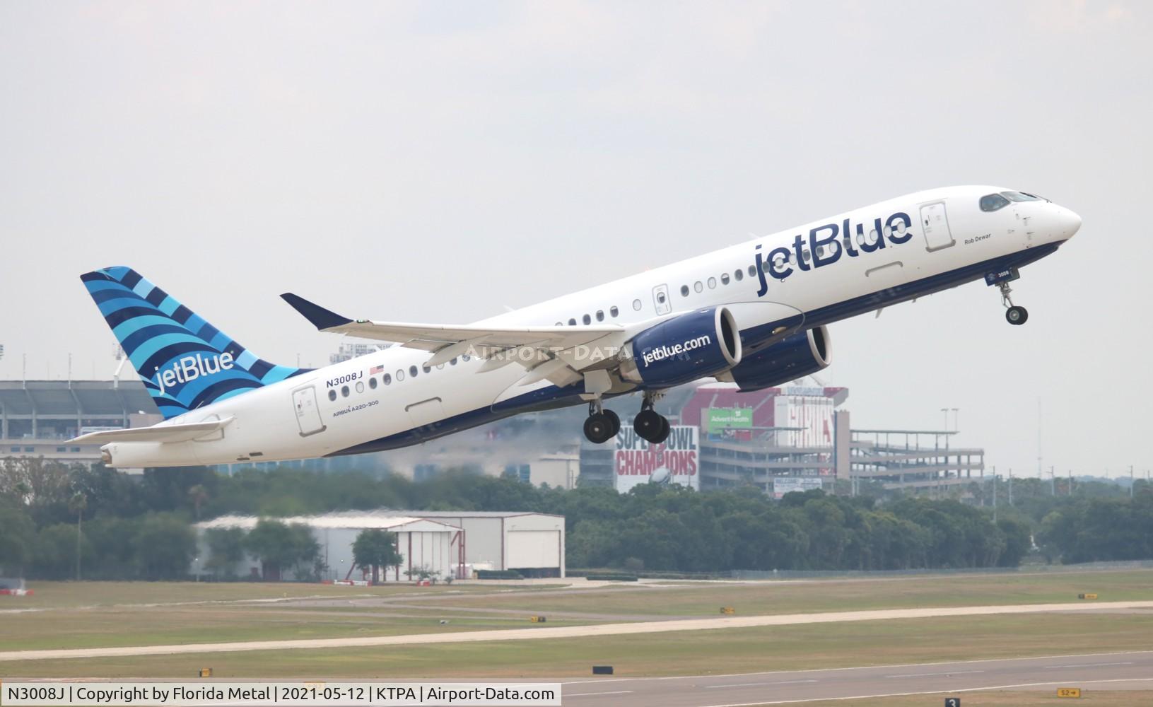 N3008J, 2020 Airbus A220-300 C/N 55099, TPA 2022