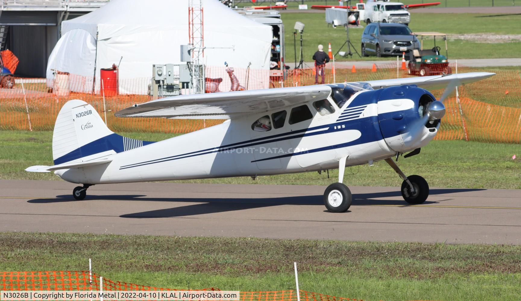 N3026B, 1952 Cessna 195B Businessliner C/N 7909, Sun N fun 2022
