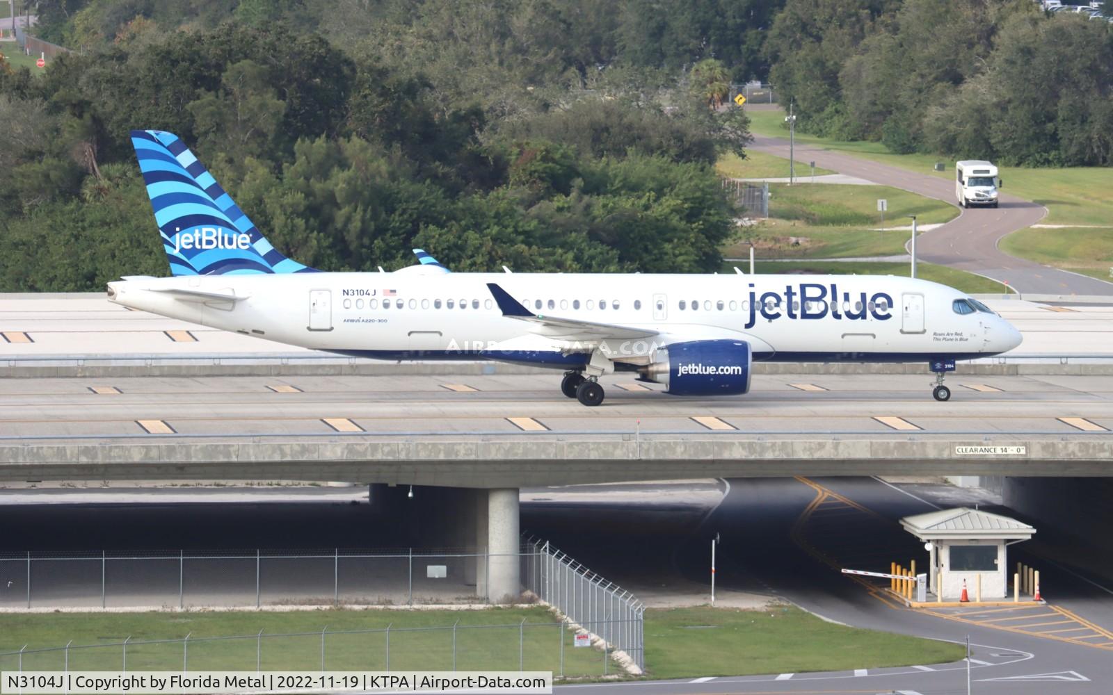 N3104J, 2022 Airbus A220-300 C/N 55150, TPA 2022