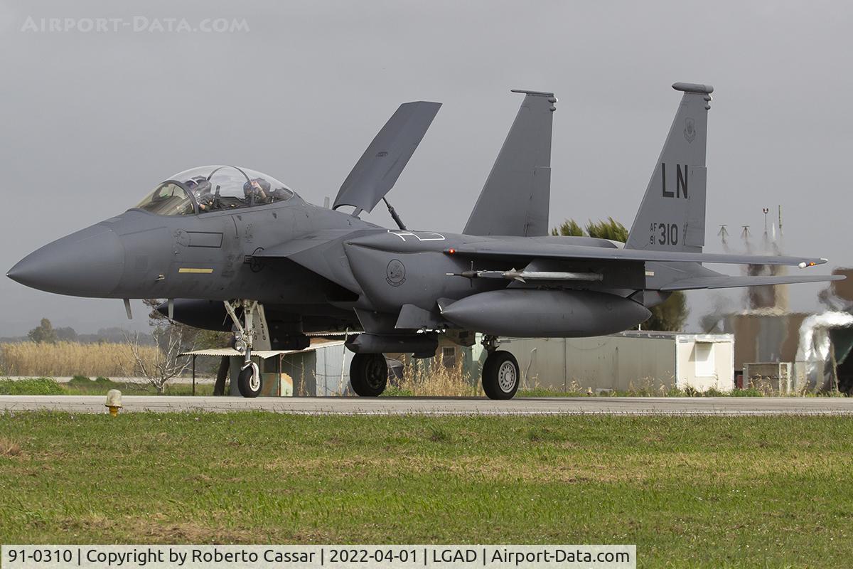 91-0310, 1991 McDonnell Douglas F-15E Strike Eagle C/N 1217/E175, Exercise Iniochos 2022