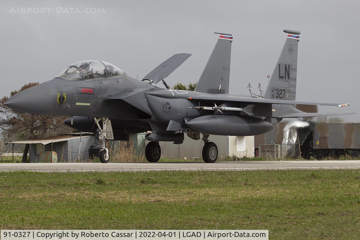 91-0327, 1991 McDonnell Douglas F-15E Strike Eagle C/N 1234/E192, Exercise Iniochos 2022